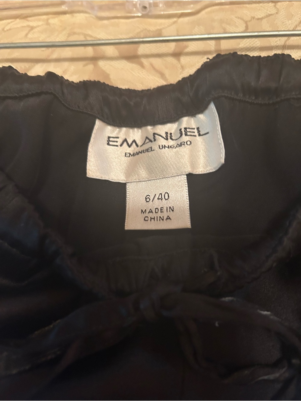 Emanuel Ungaro Black Satin Pajama Lounge Pant; great for staying in or going out